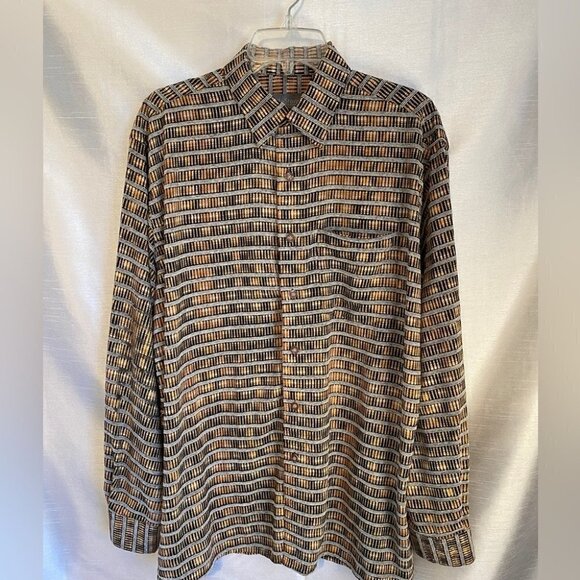 MileStone Authentic Sepia Toned Long  Sleeve Dress Shirt Mens XXLg - Picture 15 of 15